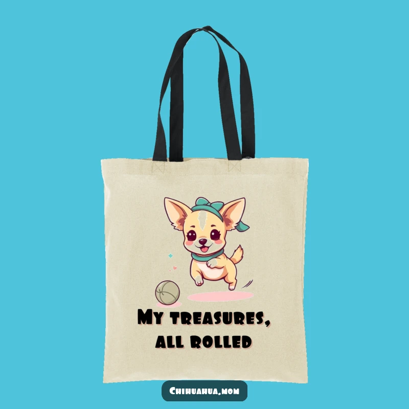 Funny Chihuahua Lady Ball Tote: Kawaii Playtime Bag, Perfect Gift