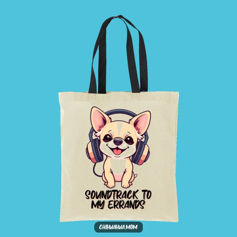 Funny Chihuahua Music Tote Bag: Carry Your Tunes in Style, Perfect Funny Gift!